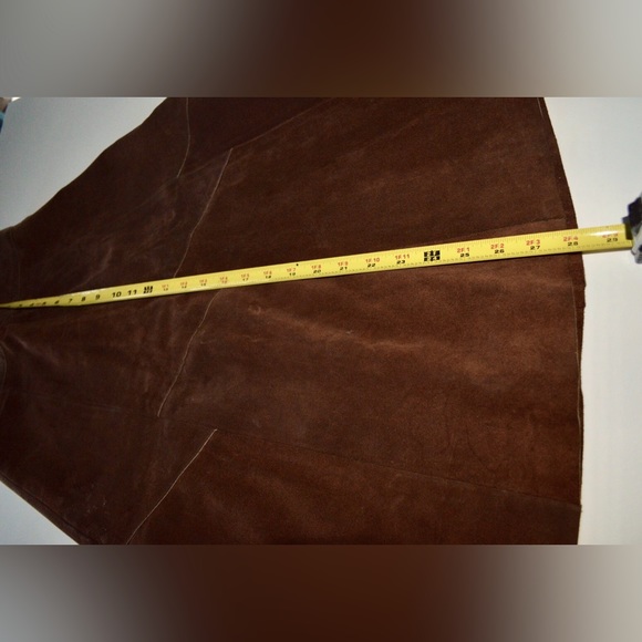 Women Vanity 2 Pieces Set 100% Leather Vest & Skirt Brown - Picture 11 of 14